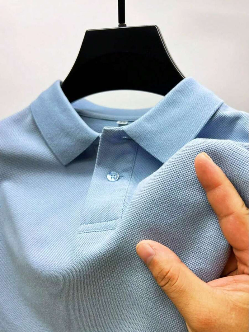 Camisa POLO Básica de Verão com Gola Clássica e Manga Curta Confortável e Respirável