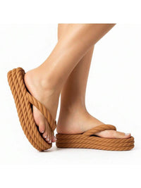 Sandália Plataforma Trança Nuvem Feminina Moda Confortável Leve Macio