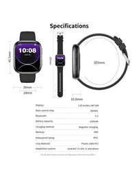 Hwagol Relógio Inteligente Atualizado 2025 (Atender/Fazer Chamadas), Tela de 1,85 Polegadas, Capacidade de Bateria de 230mAh, Relógio Inteligente Adequado para Homens e Mulheres, Rastreador de Fitness, Vários Modos Esportivos, Contador de Passos e Caloria