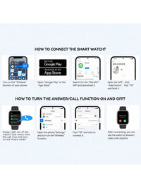 Hwagol Relógio Inteligente Atualizado 2025 (Atender/Fazer Chamadas), Tela de 1,85 Polegadas, Capacidade de Bateria de 230mAh, Relógio Inteligente Adequado para Homens e Mulheres, Rastreador de Fitness, Vários Modos Esportivos, Contador de Passos e Caloria