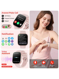 Hwagol Relógio Inteligente Atualizado 2025 (Atender/Fazer Chamadas), Tela de 1,85 Polegadas, Capacidade de Bateria de 230mAh, Relógio Inteligente Adequado para Homens e Mulheres, Rastreador de Fitness, Vários Modos Esportivos, Contador de Passos e Caloria