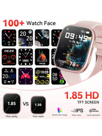 Hwagol Relógio Inteligente Atualizado 2025 (Atender/Fazer Chamadas), Tela de 1,85 Polegadas, Capacidade de Bateria de 230mAh, Relógio Inteligente Adequado para Homens e Mulheres, Rastreador de Fitness, Vários Modos Esportivos, Contador de Passos e Caloria