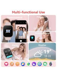 Hwagol Relógio Inteligente Atualizado 2025 (Atender/Fazer Chamadas), Tela de 1,85 Polegadas, Capacidade de Bateria de 230mAh, Relógio Inteligente Adequado para Homens e Mulheres, Rastreador de Fitness, Vários Modos Esportivos, Contador de Passos e Caloria