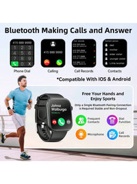 Hwagol Relógio Inteligente Atualizado 2025 (Atender/Fazer Chamadas), Tela de 1,85 Polegadas, Capacidade de Bateria de 230mAh, Relógio Inteligente Adequado para Homens e Mulheres, Rastreador de Fitness, Vários Modos Esportivos, Contador de Passos e Caloria