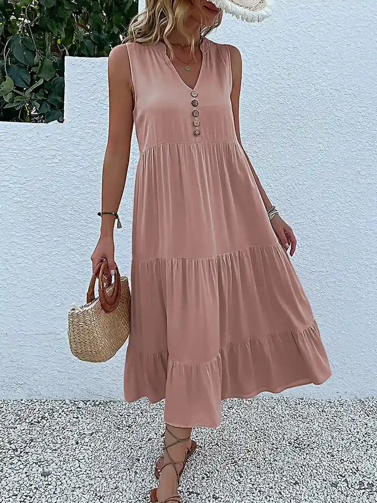 Vestido Midi Elegante Romênia Feminino