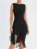 Vestido Midi Elegante sem Mangas - Samantha