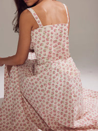 Vestido Midi Isabella Feminino Alças e Fenda Frontal