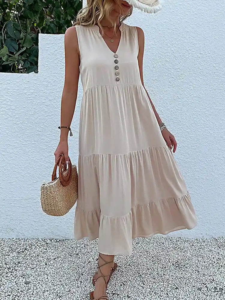 Vestido Midi Elegante Romênia Feminino