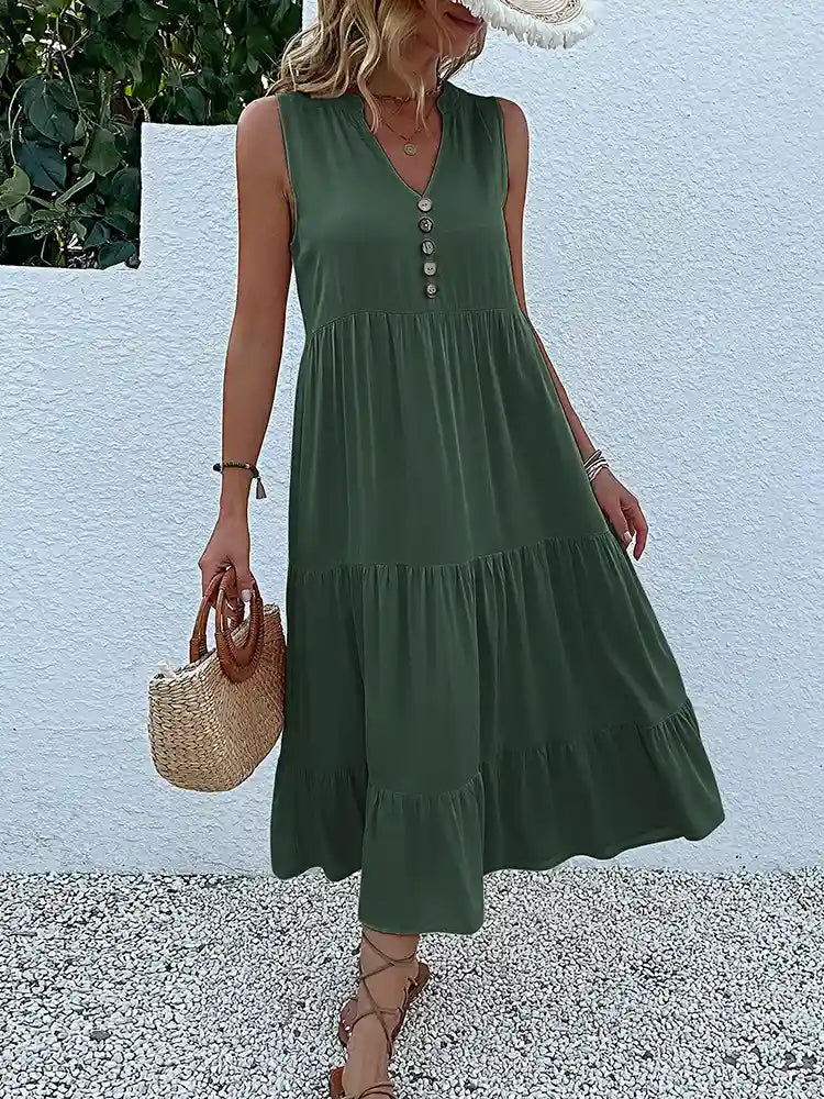 Vestido Midi Elegante Romênia Feminino