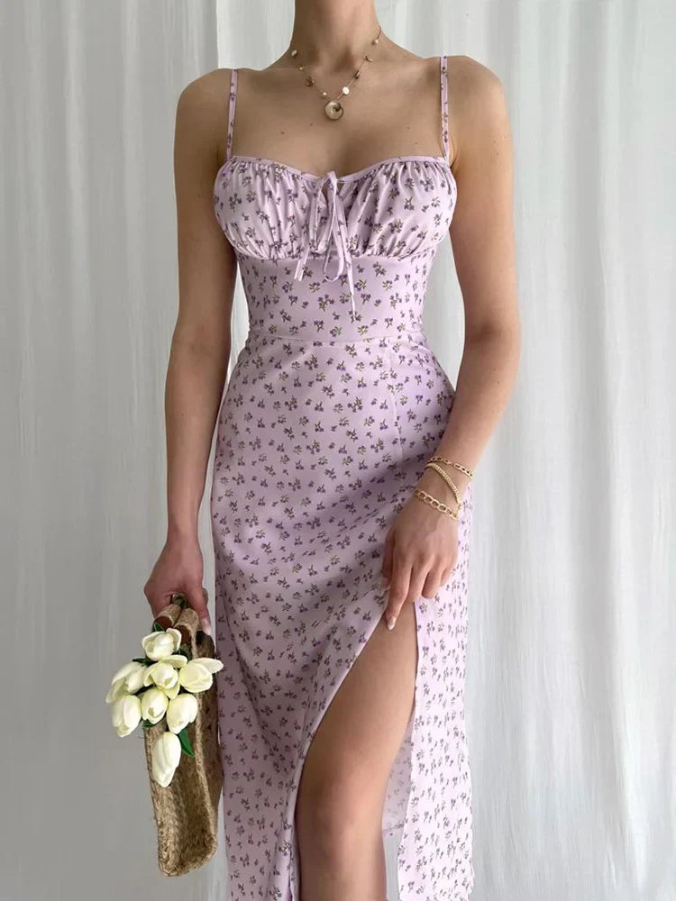 Vestido Midi Alças Finas Feminino - Bloom Verão