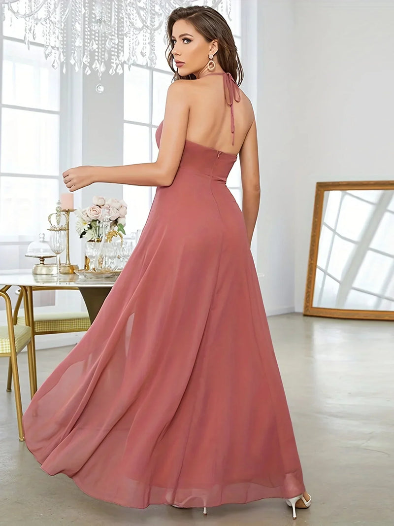 Vestido Longo Casual Feminino com Decote Transpassado e Saia Assimétrica