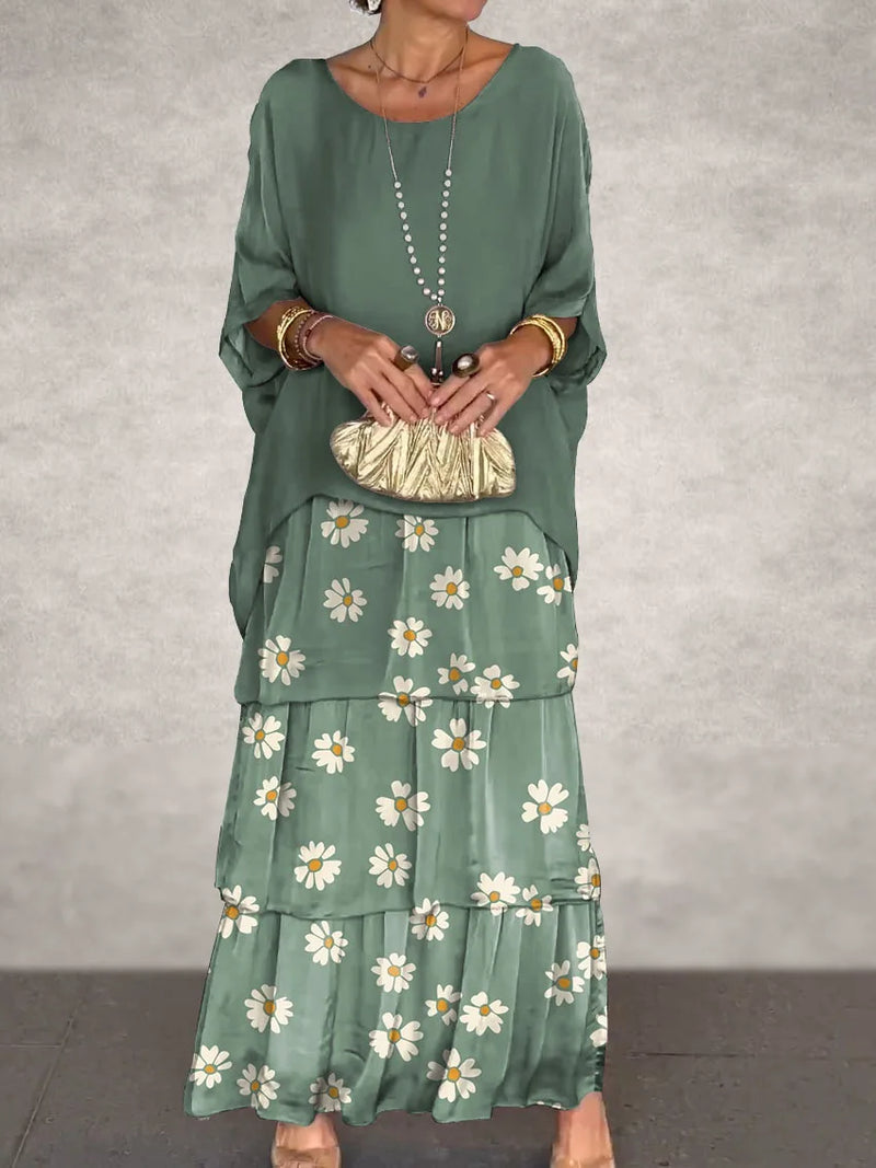 Vestido Longo com Bordas Delicadas - Ésme