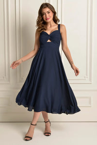 Vestido Midi com Decote Torcido Bella Alice