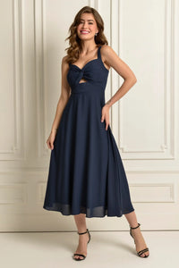 Vestido Midi com Decote Torcido Bella Alice